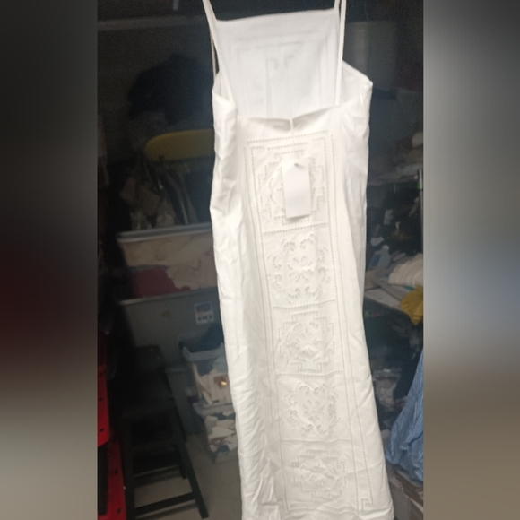 Zara ZW Collection Embroidered Linen Dress - Picture 3 of 10